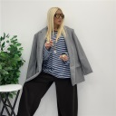 maglia con righe a contrasto oversize mocha